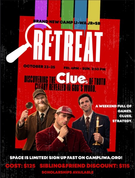 Camp Li-Wa Teen Retreat with the Theme CLUE - October 23-25 - Ages 14-17